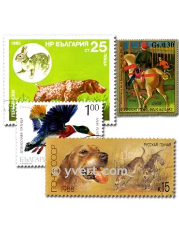 CHASSE : pochette de 50 timbres (Oblitérés)