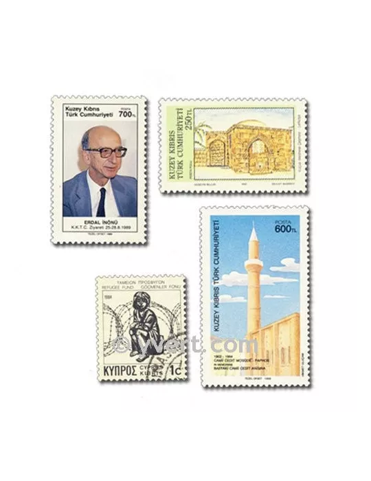 CHYPRE : pochette de 50 timbres (Oblitérés)