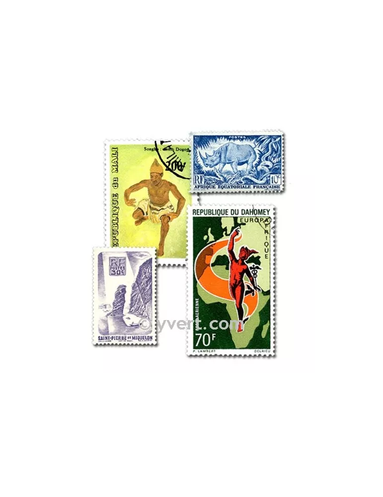 COLONIES RF AVT INDEPENDANCE : pochette de 200 timbres (Oblitérés)