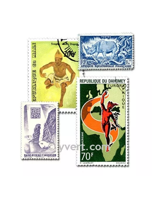 COLONIES RF AVT INDEPENDANCE : pochette de 1000 timbres (Oblitérés)