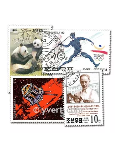 COREE DU NORD : pochette de 1000 timbres (Oblitérés)