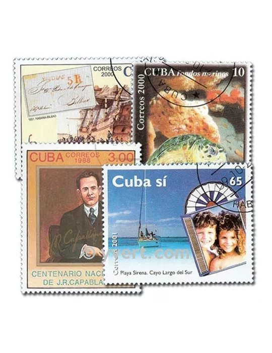 CUBA : pochette de 1500 timbres (Oblitérés)