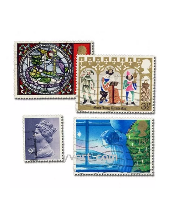 GRANDE BRETAGNE : pochette de 1000 timbres (Oblitérés)