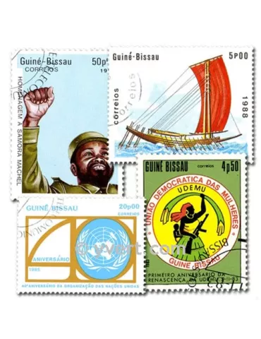 GUINEE BISSAU : pochette de 200 timbres (Oblitérés)