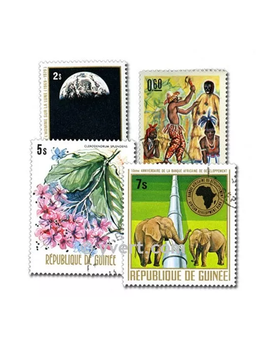 GUINEE ESPAGNOLE : pochette de 50 timbres (Oblitérés)