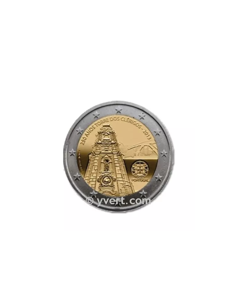 2 EURO COMMEMORATIVE 2013 : PORTUGAL (250e anniversaire de la construction de la Tour des Clercs)