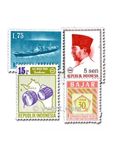 INDONESIE : pochette de 300 timbres (Oblitérés)