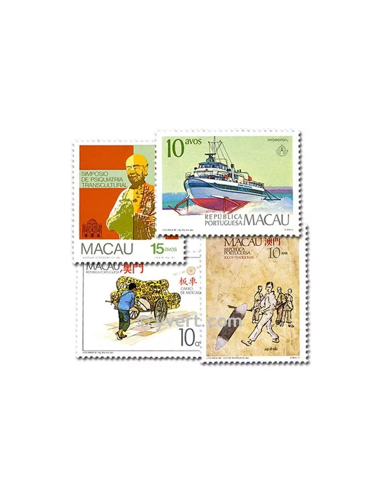 MACAO : pochette de 25 timbres (Oblitérés)