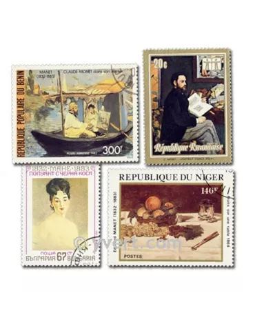 MANET : pochette de 15 timbres (Oblitérés)