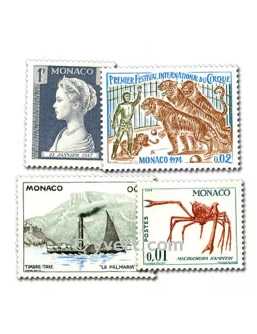 MONACO : pochette de 500 timbres (Oblitérés)