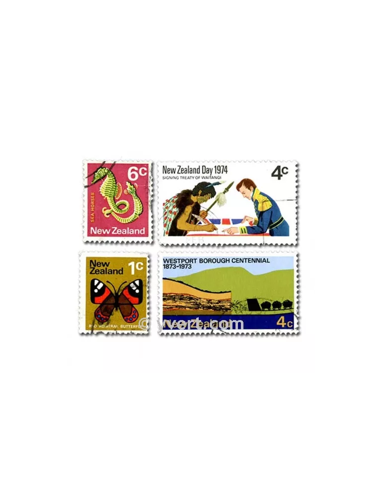 NOUVELLE ZELANDE : pochette de 500 timbres (Oblitérés)