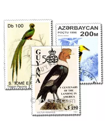 OISEAUX : pochette de 500 timbres (Oblitérés)