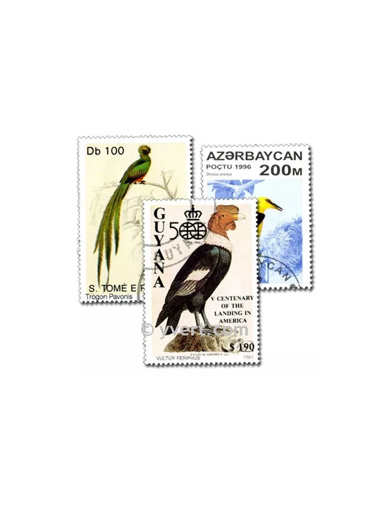 OISEAUX : pochette de 500 timbres (Oblitérés)