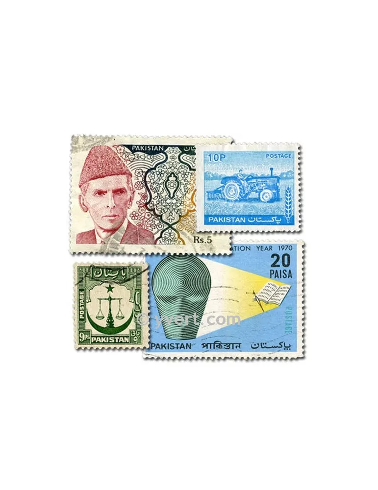 PAKISTAN : pochette de 200 timbres (Oblitérés)