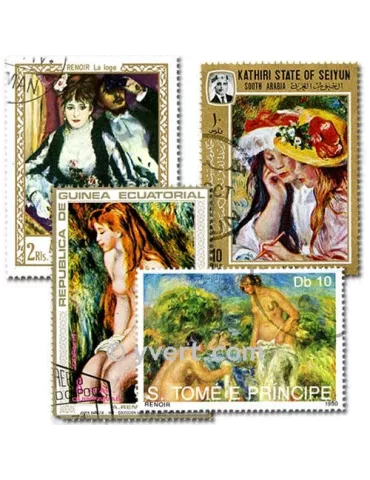 RENOIR : pochette de 25 timbres (Oblitérés)