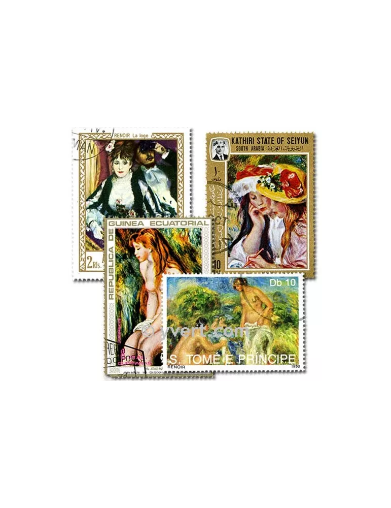 RENOIR : pochette de 25 timbres (Oblitérés)