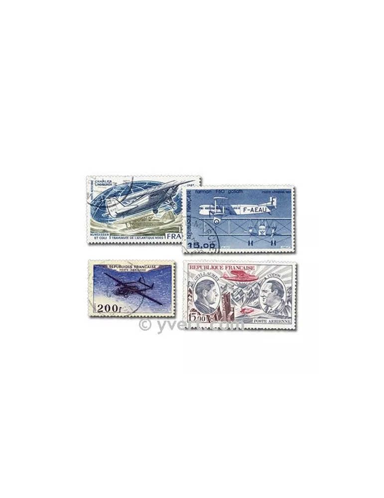 FRANCE POSTE AERIENNE : pochette de 25 timbres (Oblitérés)