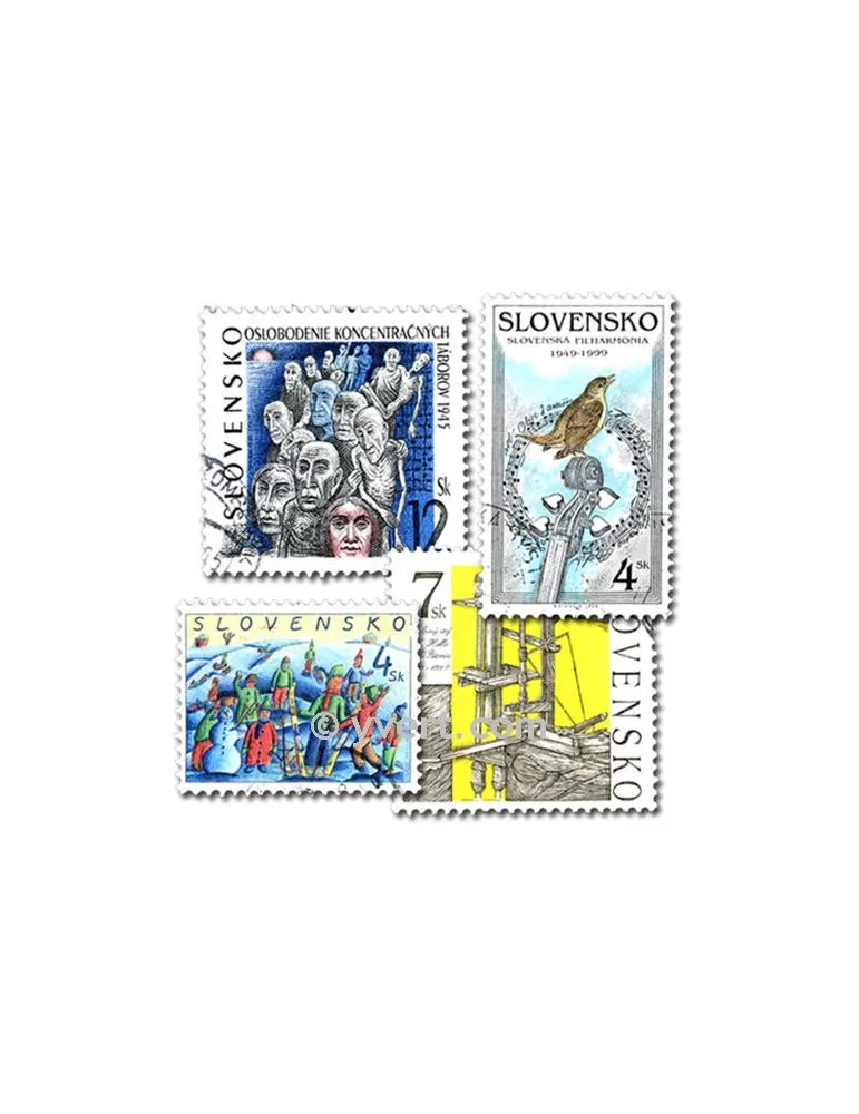 SLOVAQUIE : pochette de 100 timbres (Oblitérés)