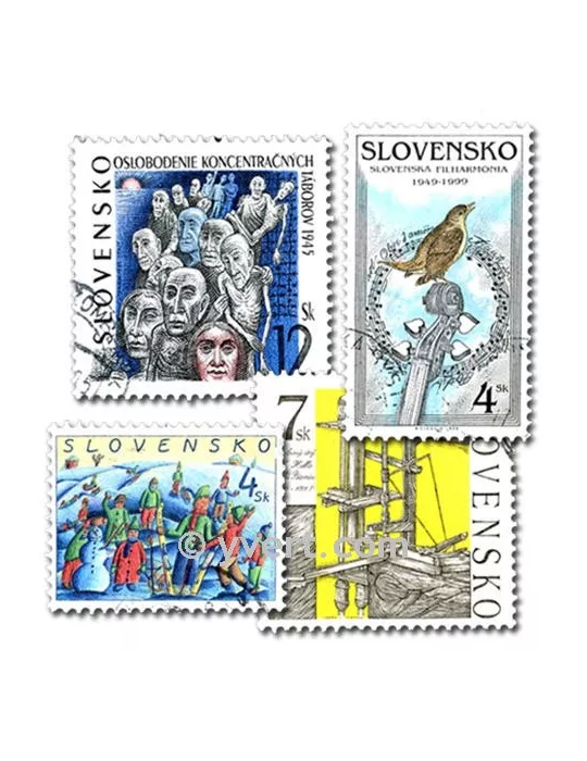SLOVAQUIE : pochette de 100 timbres (Oblitérés)