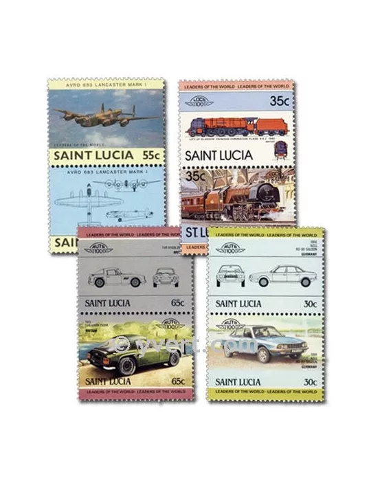 STE LUCIE : pochette de 100 timbres (Oblitérés)