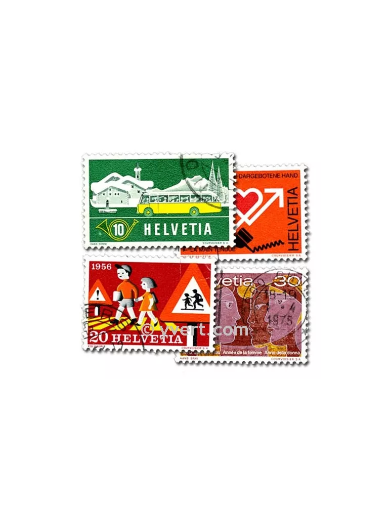 SUISSE : pochette de 500 timbres (Oblitérés)