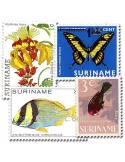 SURINAM : pochette de 50 timbres (Oblitérés)