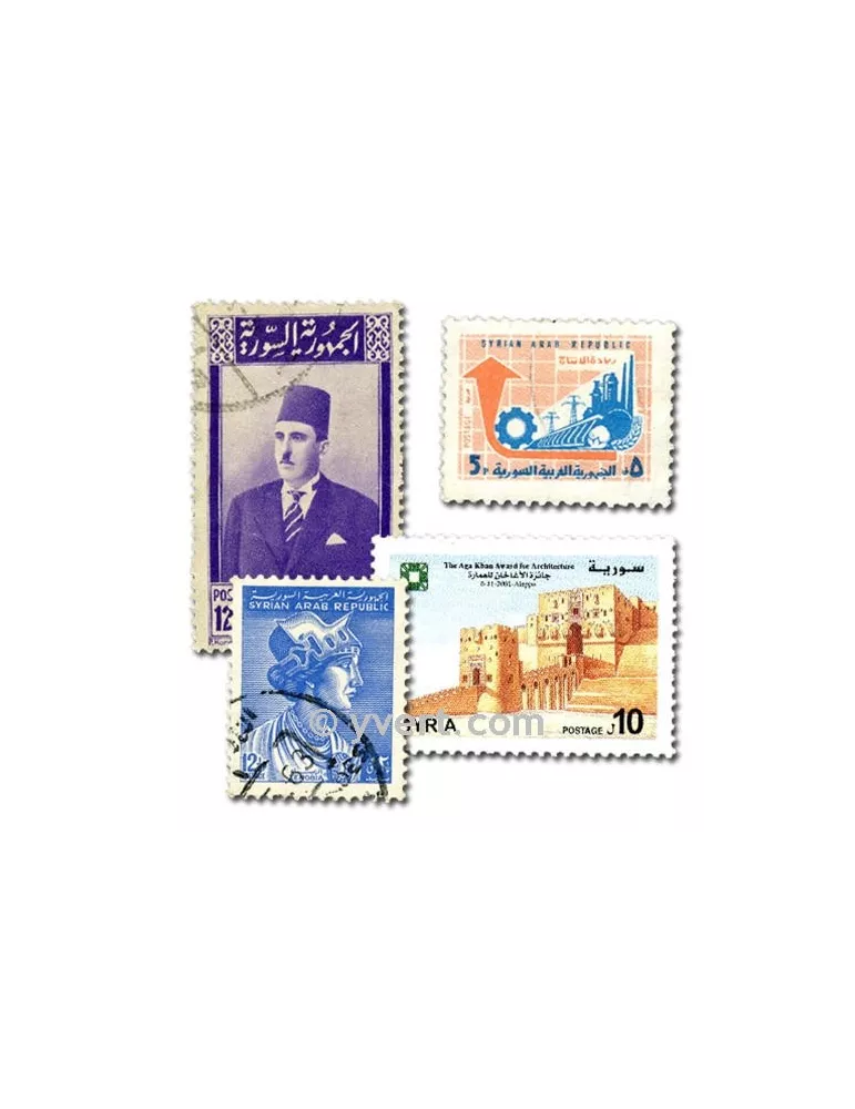 SYRIE : pochette de 100 timbres (Oblitérés)
