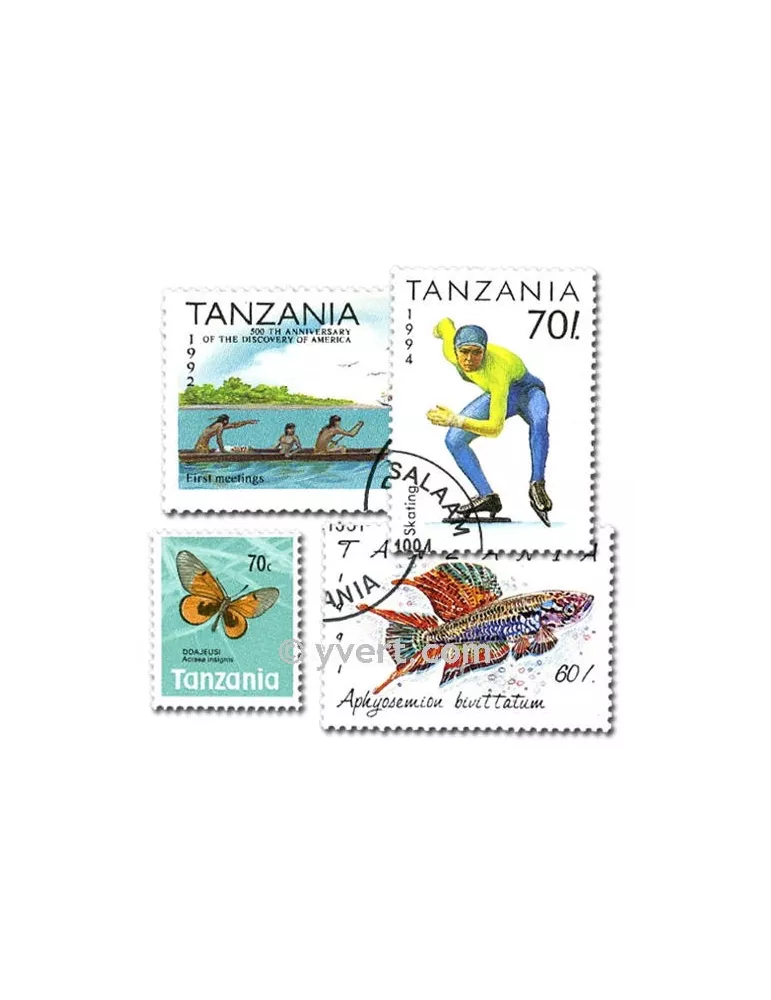 TANZANIE : pochette de 200 timbres (Oblitérés)