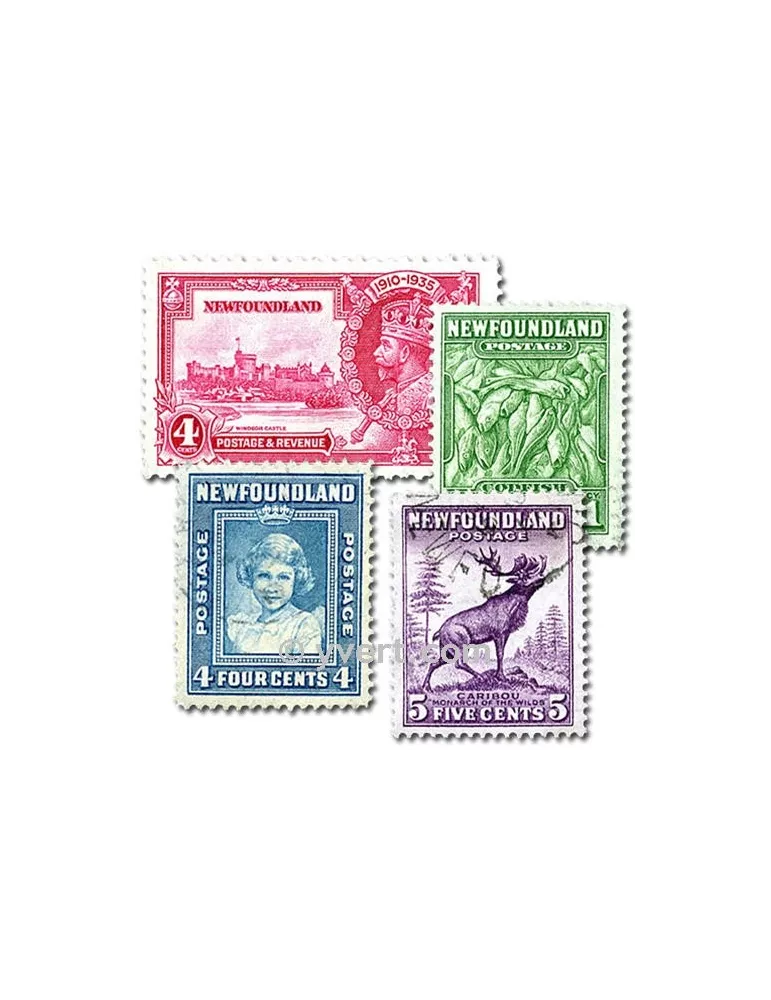 TERRE NEUVE : pochette de 25 timbres (Oblitérés)