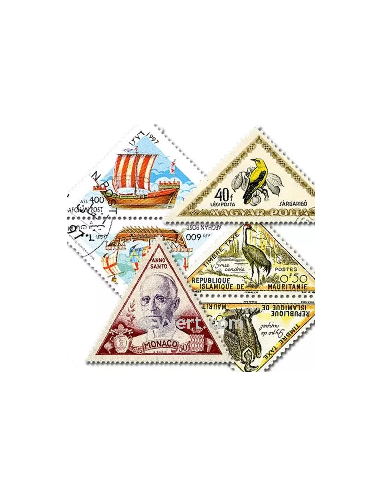 TRIANGLES : pochette de 100 timbres (Oblitérés)