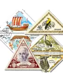 TRIANGLES : pochette de 100 timbres (Oblitérés)