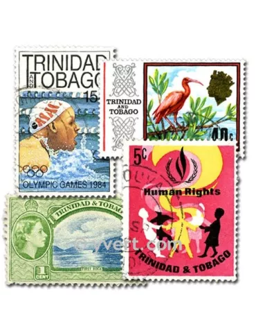 TRINITE ET TOBAGO : pochette de 50 timbres (Oblitérés)