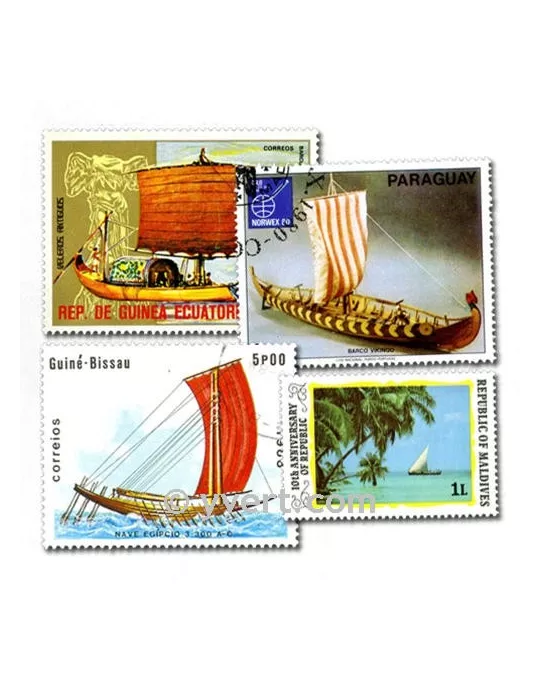 VOILIERS : pochette de 300 timbres (Oblitérés)