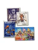 ZAMBIE : Pochette de 50 timbres (Oblitérés)