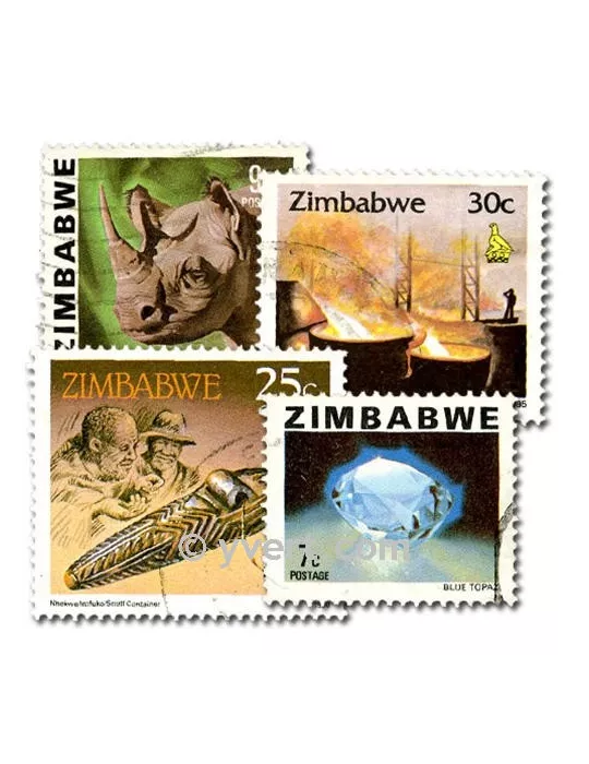 ZIMBABWE : pochette de 50 timbres (Oblitérés)