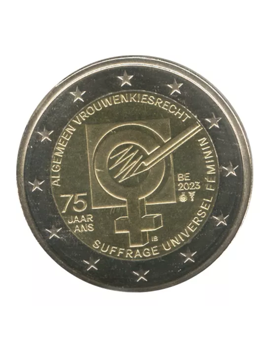 BU : 2 EURO COMMEMORATIVE 2023 COINCARD : BELGIQUE - SUFFRAGE UNIVERSEL DES FEMMES (Vers. flamande)