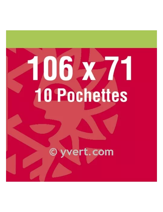 Pochettes double soudure - Lxh:106x71mm (Fond noir)