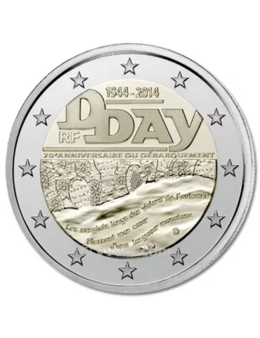 2 EURO COMMEMORATIVE 2014 : FRANCE (D-DAY)