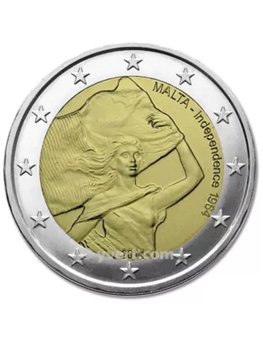 2 EURO COMMEMORATIVE 2014 : MALTE (50e anniversaire de l'indépendance de Malte)