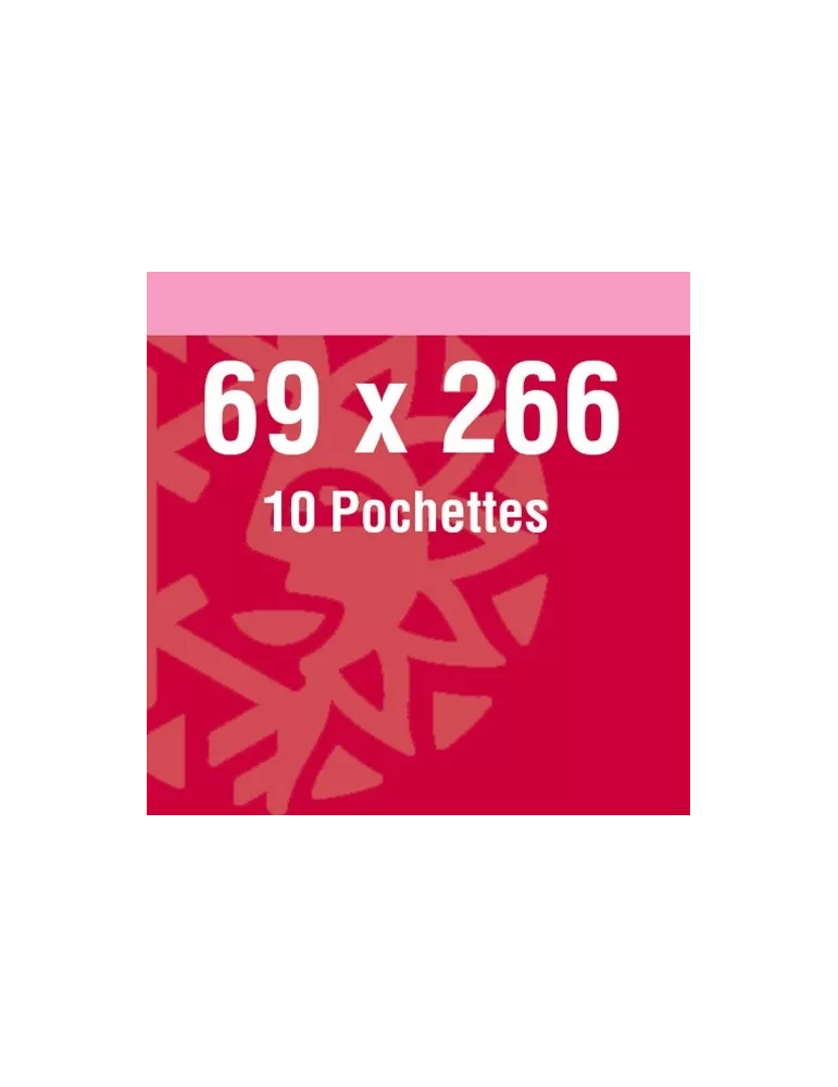 Pochettes simple soudure - Lxh:69x266mm (Fond noir)