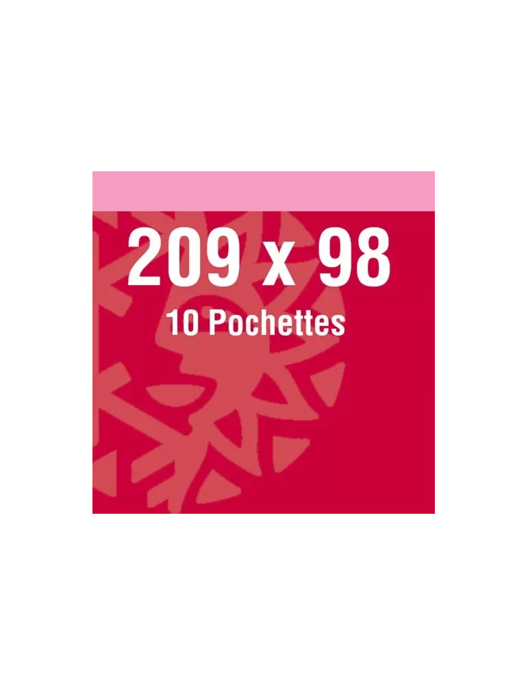 Pochettes double soudure - Lxh:209x98mm (Fond noir)