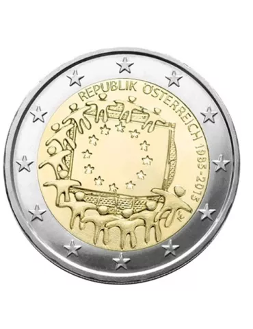 2 EURO COMMEMORATIVE 2015 : AUTRICHE (30E ANNIVERSAIRE DU DRAPEAU EUROPEEN)