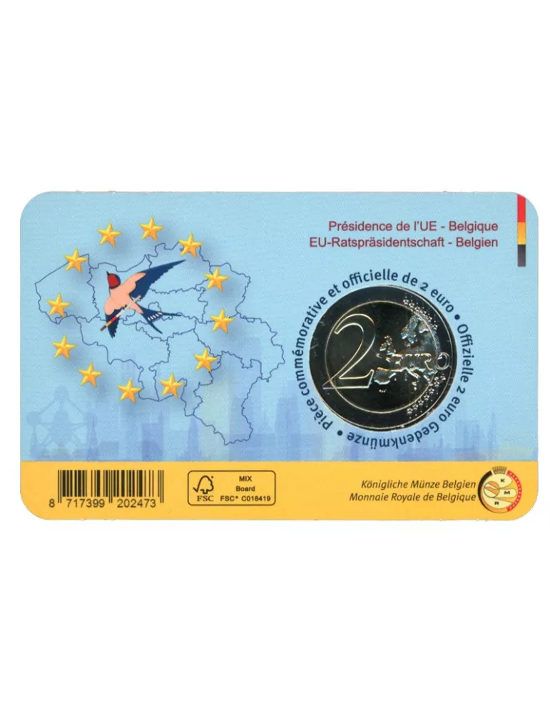 BU : 2 EURO COMMEMORATIVE 2024 COINCARD : BELGIQUE - PRESIDENCE DE L'UE (Version francophone)