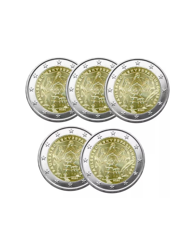2 EURO COMMEMORATIVE 2024 : ALLEMAGNE (175 ANS DE L'EGLISE SAINT-PAUL)- 5 ateliers