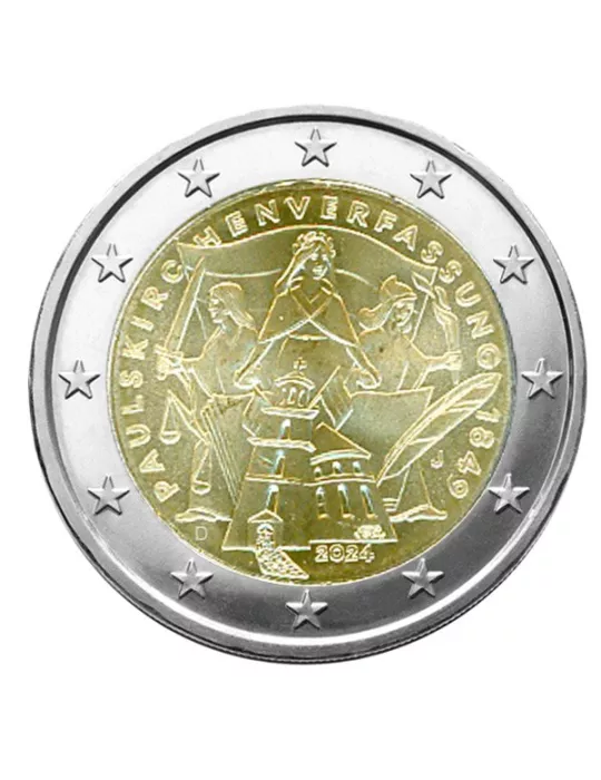 2 EURO COMMEMORATIVE 2024 : ALLEMAGNE (175 ANS DE L'EGLISE SAINT-PAUL)- 5 ateliers