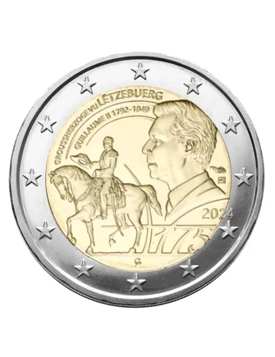 2 EURO COMMEMORATIVE 2024 : LUXEMBOURG (175 ans de la mort du Grand-Duc Guillaume II)