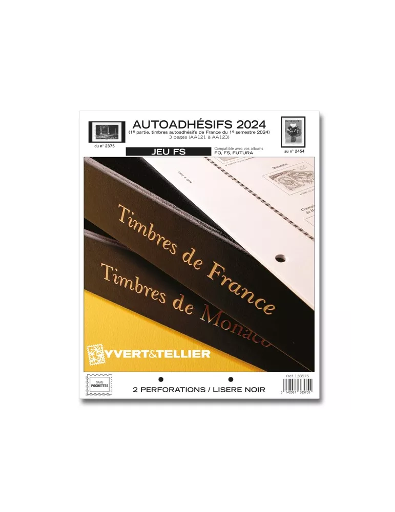 FRANCE AUTOADHESIFS FS : 2024 - 1ER SEMESTRE (JEUX SANS POCHETTES)