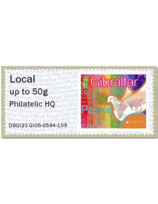 n° 122 - Timbre GIBRALTAR Timbres de distributeurs (EUROPA)