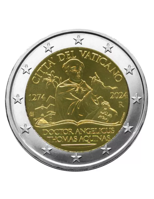 BU : 2 EURO COMMEMORATIVE 2024 : VATICAN (750 ans de la Mort de St Thomas d´Aquin