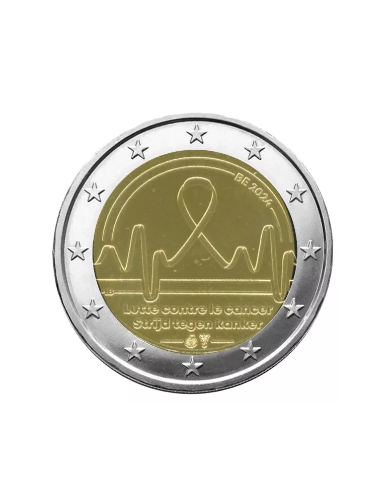 BU : 2 EURO COMMEMORATIVE 2024 COINCARD : BELGIQUE - LUTTE CONTRE LE CANCER (Version française))